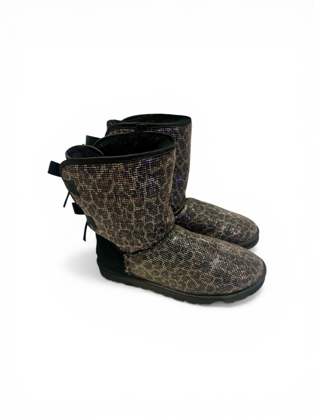 UGG Black Metallic Sparkle Mid-Calf Booties